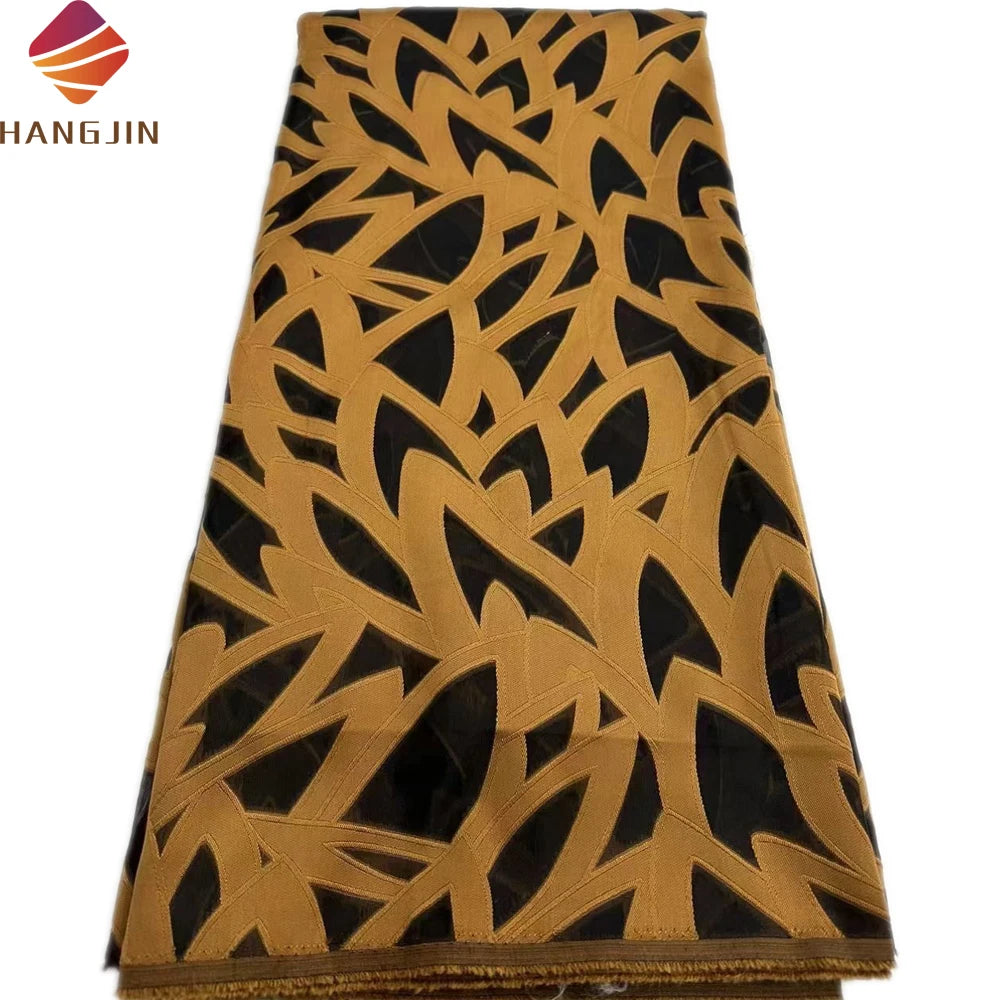 2024 Fashion African High Quality Lace Fabric Nigerian 3D Embroidery Jacquard Organza Brocade Women Fabrics for Dresses