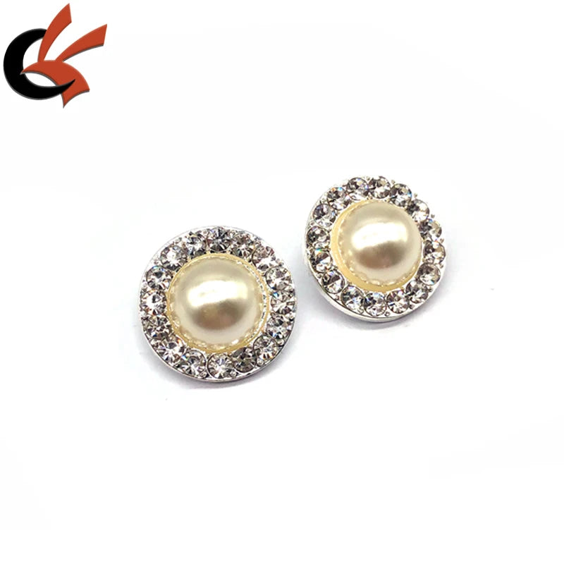 20MM Rhinestone Pearl Buttons for Craft Clear Decorative Crystal Button MegaBDM