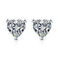 Factory Wholesale Fine Jewelry Genuine S925 Silver Earrings Moissanite Heart Earring Stud Necklace