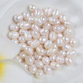 Zhuji Factory Loose Natural Freshwater Pearl Beads 11-12mm White Rice Shape 7-8mm Size