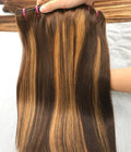 ML Highlight Double Drawn Brazilian Human Hair Remy Virgin Extensions Cuticle Aligned Straight 8''-24'' Flat Weft Wigs Bundles