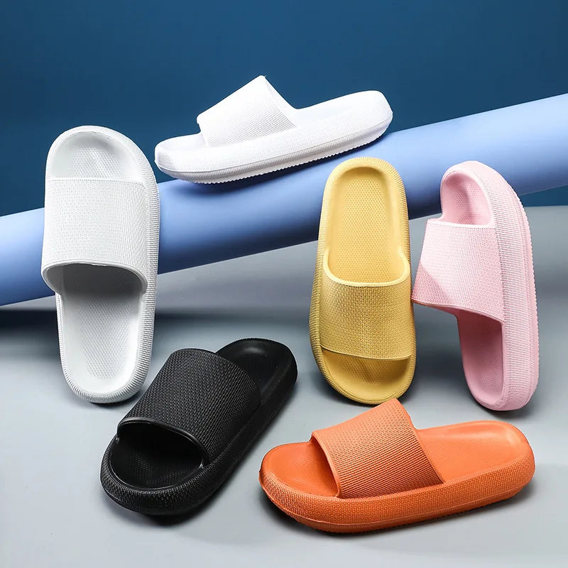 Women's Summer Shower Foam EVA Anti-Slippery Shoes Quick-Drying Pool Slides Thick Sole Platform Beach Sandalias Cloud Slides