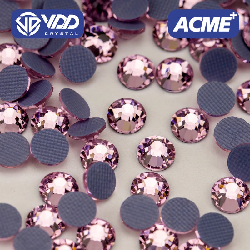 VDD 040 Light Rose ACME Top Quality Hot-Fix Glass Rhinestones Crystal Flatback Strass Stones for Garment Decoration