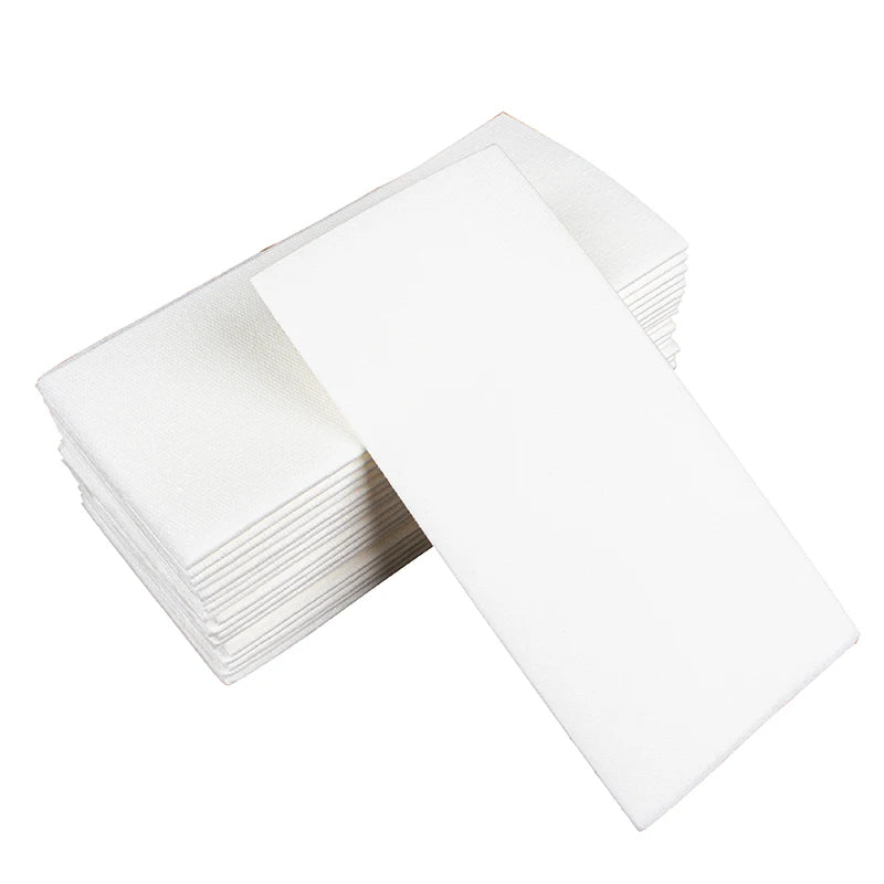 Premium Hygiene White Dinner Napkins & Serviettes 2 Ply Edge Embossed 8.8x16.5cm Disposable Made in China