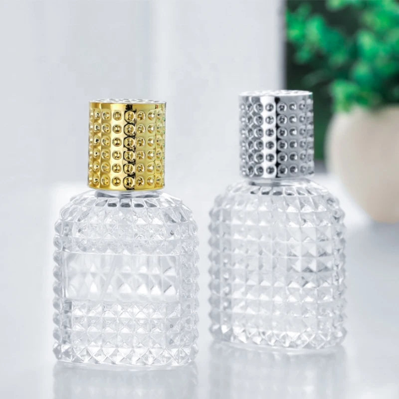 Professional Perfume Bottles Supplier Sengmi T016 Clear Luxury Gemstone 30ml 50ml Man Glass Screw Cap Screen Printing Empty