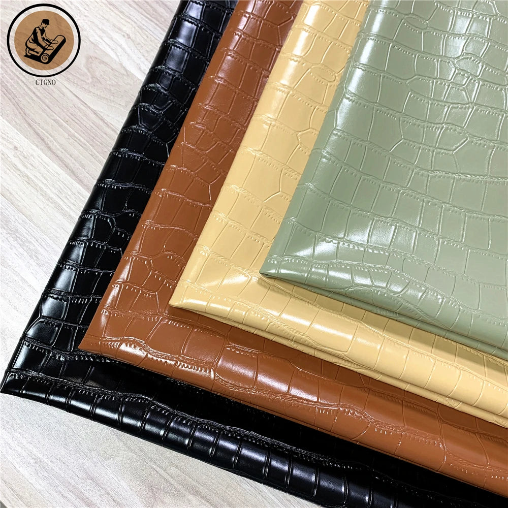 Crocodile Skin Embossed PU Faux Leather for Handbags Shoes Bags Waterproof Notebook Recycled Leather