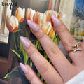 Easywell Wholesale 30pcs Light Purple Pearl Almond Press on Nails Reusable Handmade Acrylic Salon-Quality False Nails Supplier