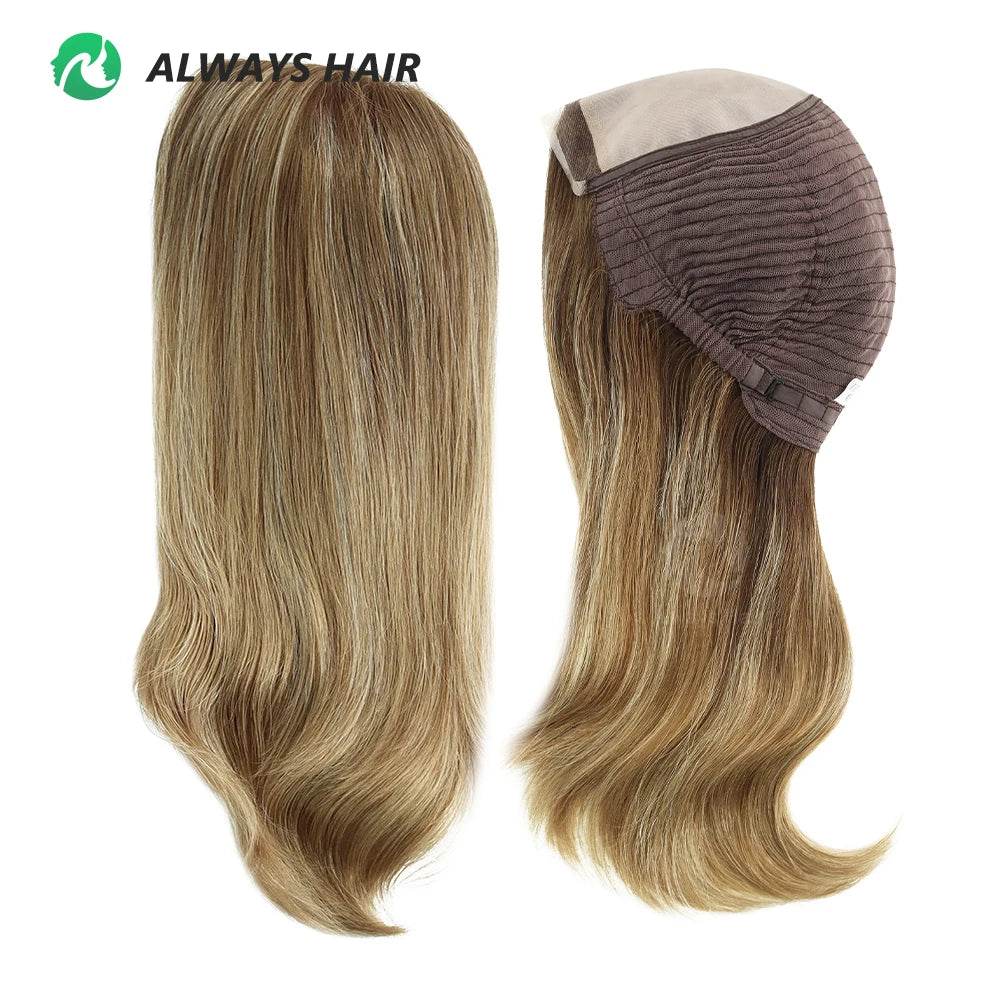 Wholesale Chinese Remy Hair Lace Front Wig Silky Straight Wave Medium Length Transparent Mono Top 14.5" Average Cap 130% Density