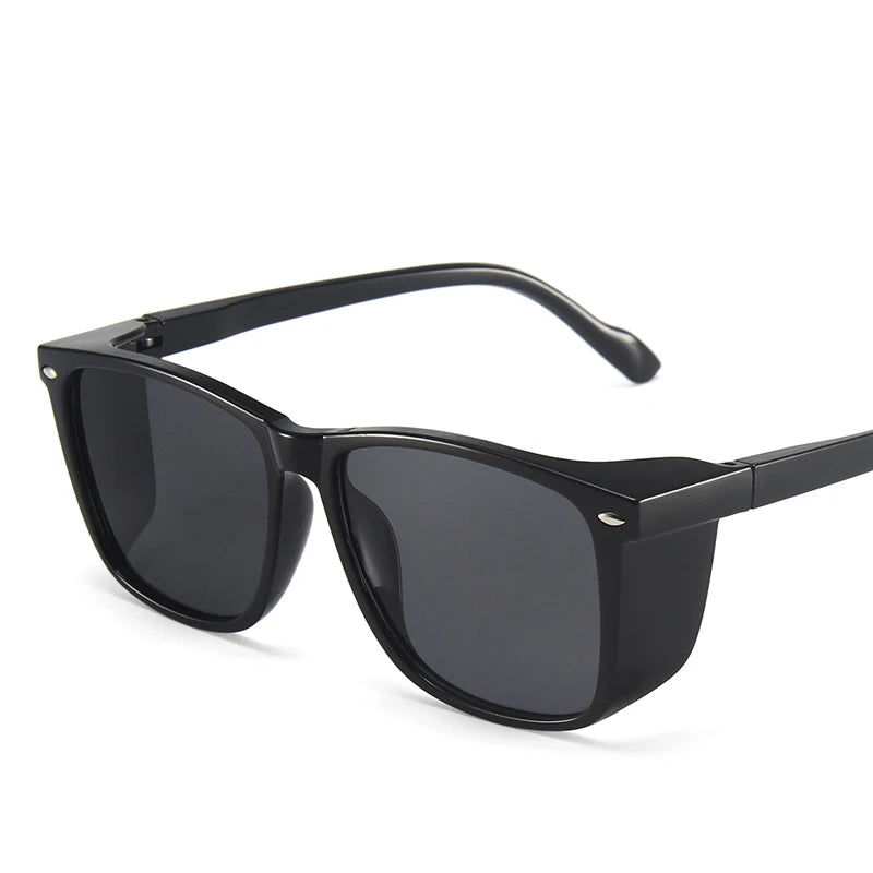 Hot Selling Newest Retro Trendy Steampunk Sunglasses Unique Thick Edge Wide Edge PC Big Frame Sun Glasses