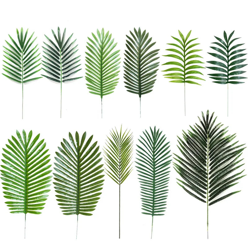 Hot Sale Palm Leaves Artificial Greenery Decor Tropical  Artificial Leaves