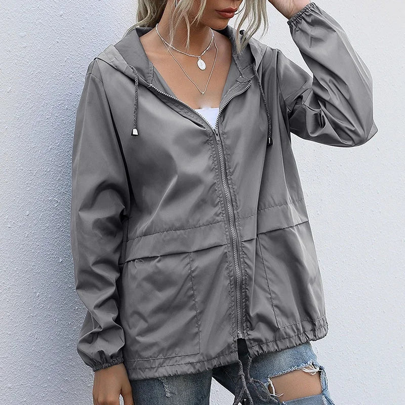 Women Jacket Tactical Waterproof Windbreaker Jackets Female Hooded Hip-hop Pilot Windproof Coats Women's Outdoor Hiking Raincoat