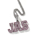 Top Selling Iced Out Initial Pendants Rhodium Plated Jewelry Necklace Custom Design Colored Stone Brass Trendy Rope Chain Zircon