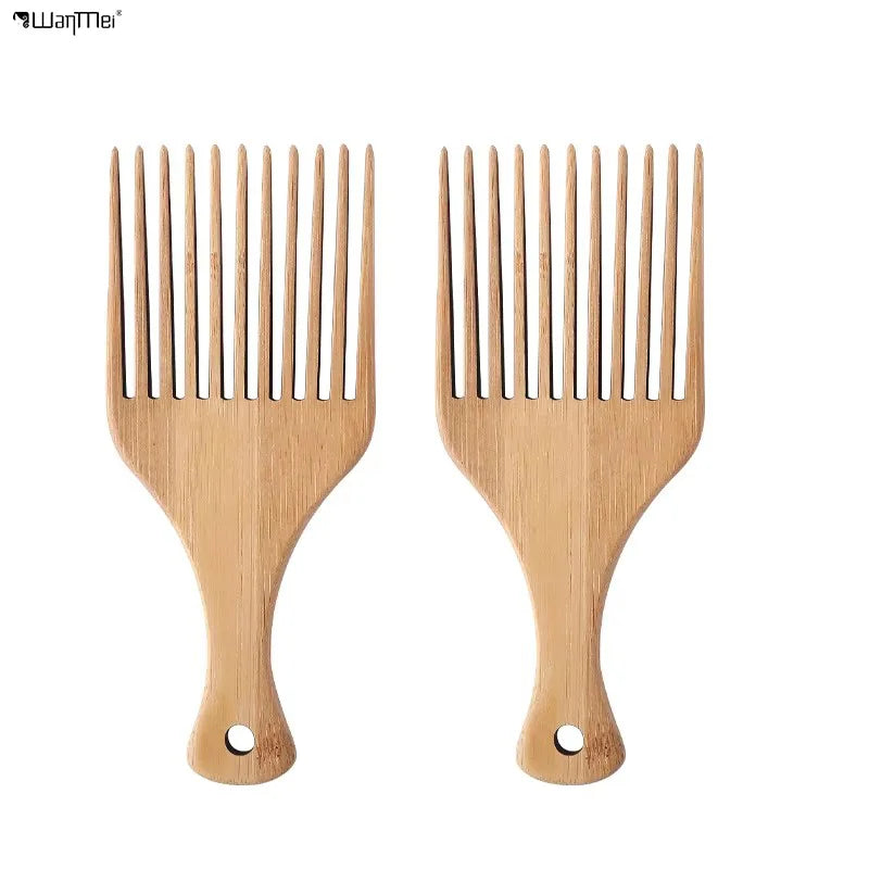 Wanmei Hairdressing Bamboo Comb Wide Tooth Customized Combs for Black Brosse Chauffant Pour Lisser Cheveux  Hair Brosse