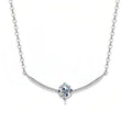 Gold and Silver Delicate Fashion Silver 925 Moissanite Curved Pendant Necklace Premium Fashion Accessory