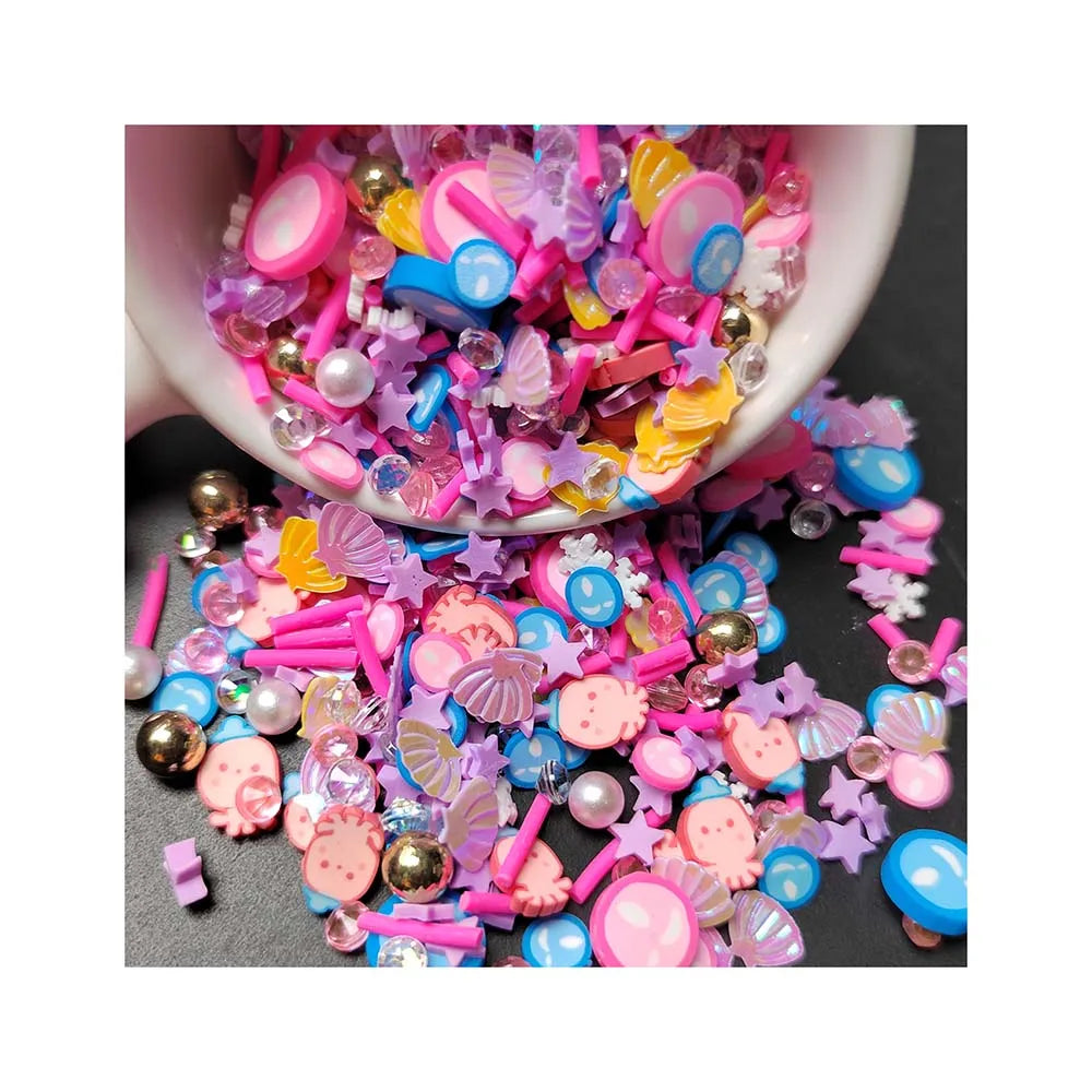 Mixed Water Drop Shell Octopus Ocean Polymer Clay Slices Sprinkles for Crafts Making DIY Slime Filling Shaker Cards Accessories