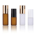 Custom Wholesale Froted Clear Amber 3ML 5ML 10ML Essential Oil Glass Roller Perfume Bottle Roll on Steel Roller Bottle