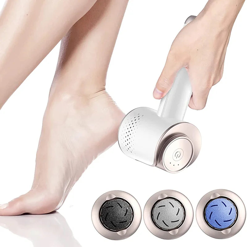 USB Rechargeable Stainless Steel & Plastic Foot File Callus Remover for Hard Cracked Dead Skin