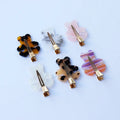 Lovely and Cute Acetate Mosaic Style Checked Bear Traceless Fringe Hair Clips for Girls