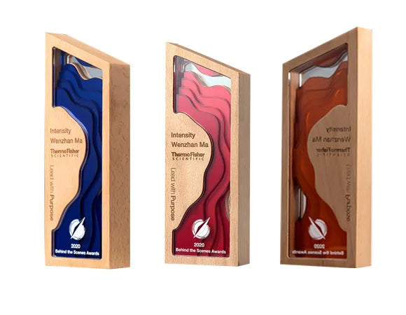 The Flowing Creativity Trophy Creative Solid Wood Trophy Acrylic Medal Memorial Award