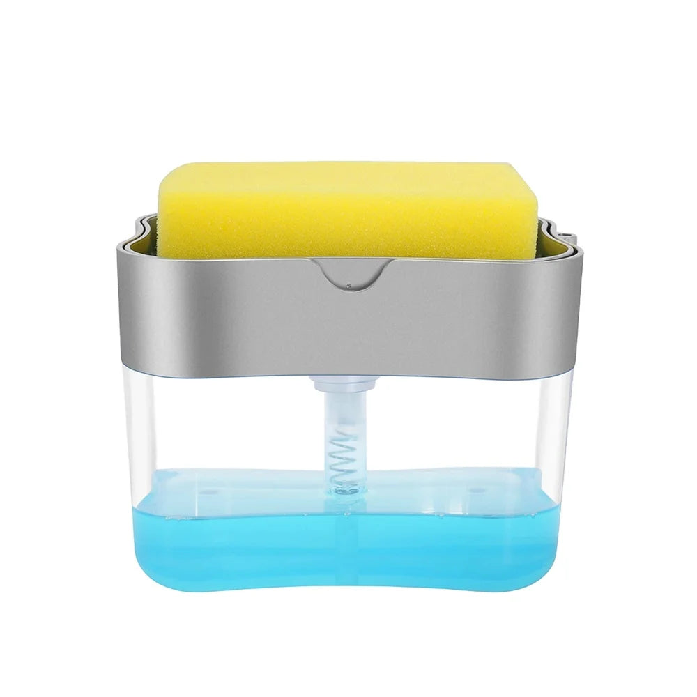 DOOSO Hand and Dish Soap Dispenser Set for Kitchen Sink Liquid Soap Dispenser Sink Sponge Holder Recycle