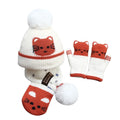 Landfond Accessory Winter Children Pom Knitting Fashion  Warm Knitted Hat Scarf Gloves Set