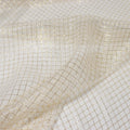 Popular Shiny Nice Quality Woven Silk Metallic Fabric Transparent Grid Line Lurex Gold Natural White for Lady Cloth Shirt Dress