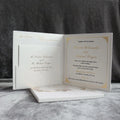 15*15cm AU Style Booklet Customized Design Hardcover Wedding Invitations with Embossing Envelope