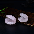 Natural pink Crystal Shell Ornaments and Rose Quartz Rough Stone Carved Small Figurines for Home and Office Desktops