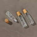 Luxury Empty 10ml 12ml Clear Glass Essential Oil Perfume Steel Roller Bottle Square Shape Glass Bottles for Oil with Bamboo Lids