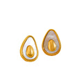 Shescity Best Selling Trendy Avocado Butterfly Rose Designer Stud Earrings Gold Plated Stainless Steel Earrings Women Jewelry
