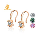 1ct 6.5mm Rose Gold Round Vvs Sterling Silver Diamond Moissanite Stud Jewelry Dangle Moissanite Earrings Drop