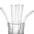 0.8 20cm Reusable Clear High Borosilicate Heat-Resistant Cocktail Straw Environmentally Friendly Glass Straws Logo Drinking