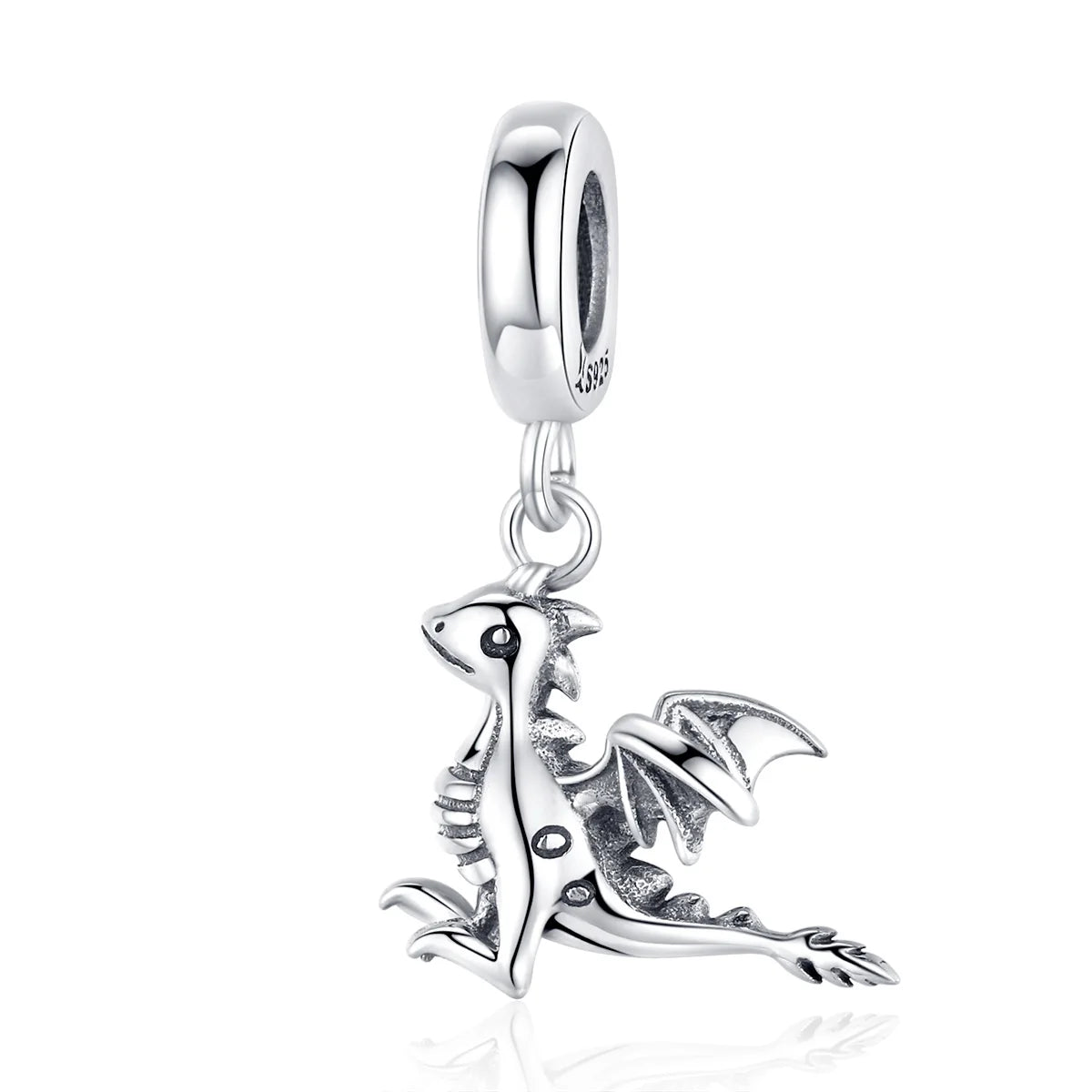 Wholesale 925 Sterling Silver Dragon Dangle Charm Original Bracelet Bangles Pendant Pearl Jewelry Making SCC1322