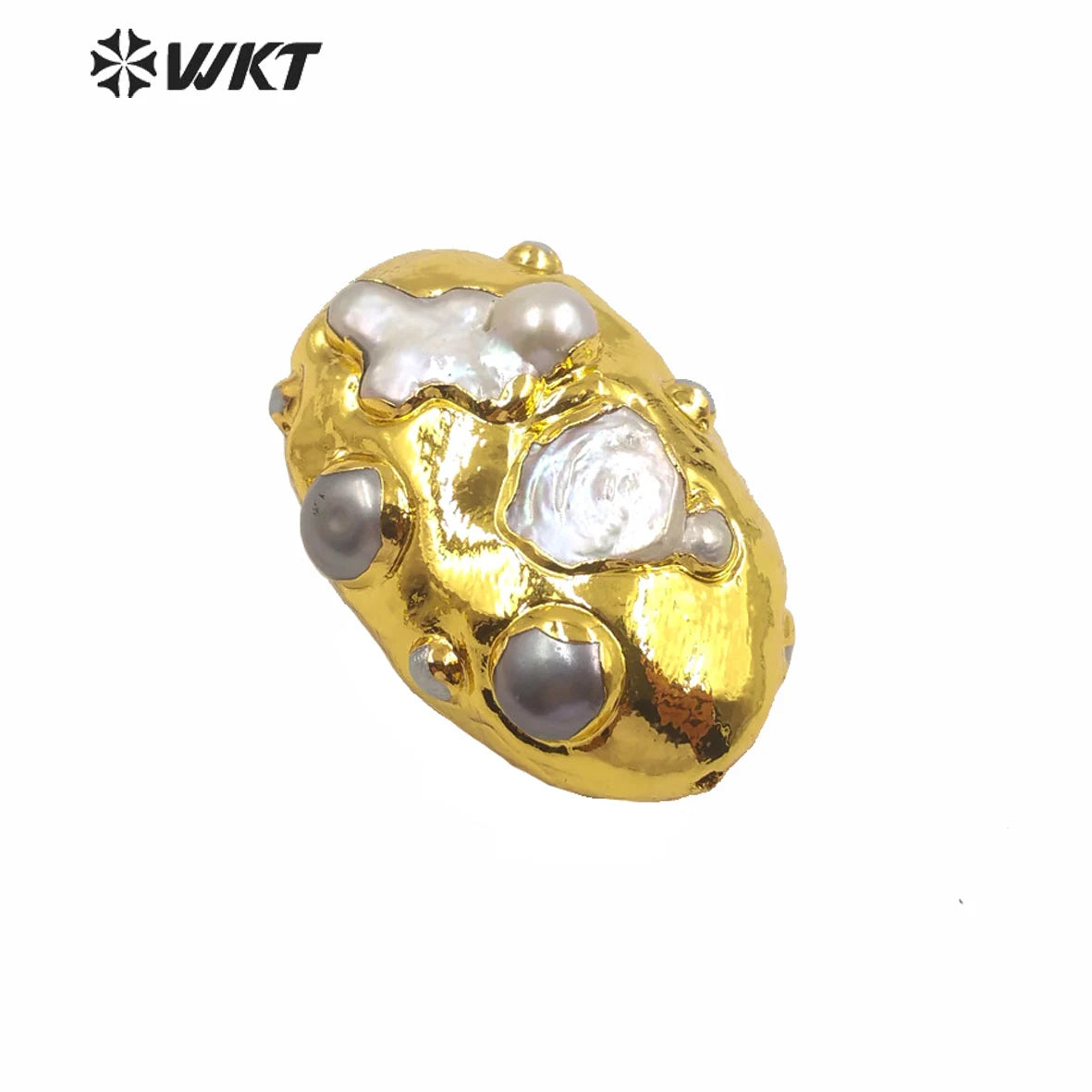 JFE47 Amazing Fashion Gold Electroplated Natural Pearl Spacer Beads Jewelry Hand Make Beads for Necklace Design Beads Findings