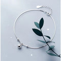 925 Sterling Silver Small Cute Round Bell Bead Anklets Bracelet Summer Foot Fine Jewelry for Women