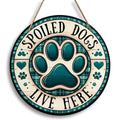2024 New Cross-border Hot Style Home Decoration Pet Wooden Door Sign Round logo Creative Decorative Sign Home