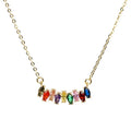 NZ1378 Dainty 18K Gold Plated Cubic Zirconia CZ Diamond Curved Marquise Bar Tennis Chain Necklace