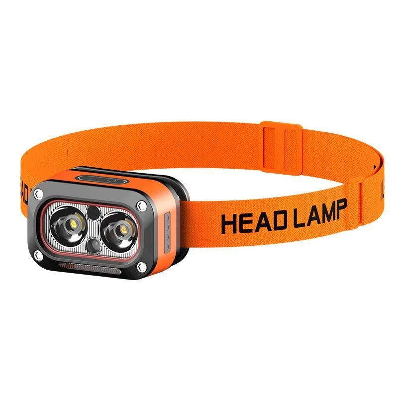 Howlighting Motion Detection Portable Outdoor Waterproof Rechargeable Night Running Fishing Flashlight Double Light Led Headlamp