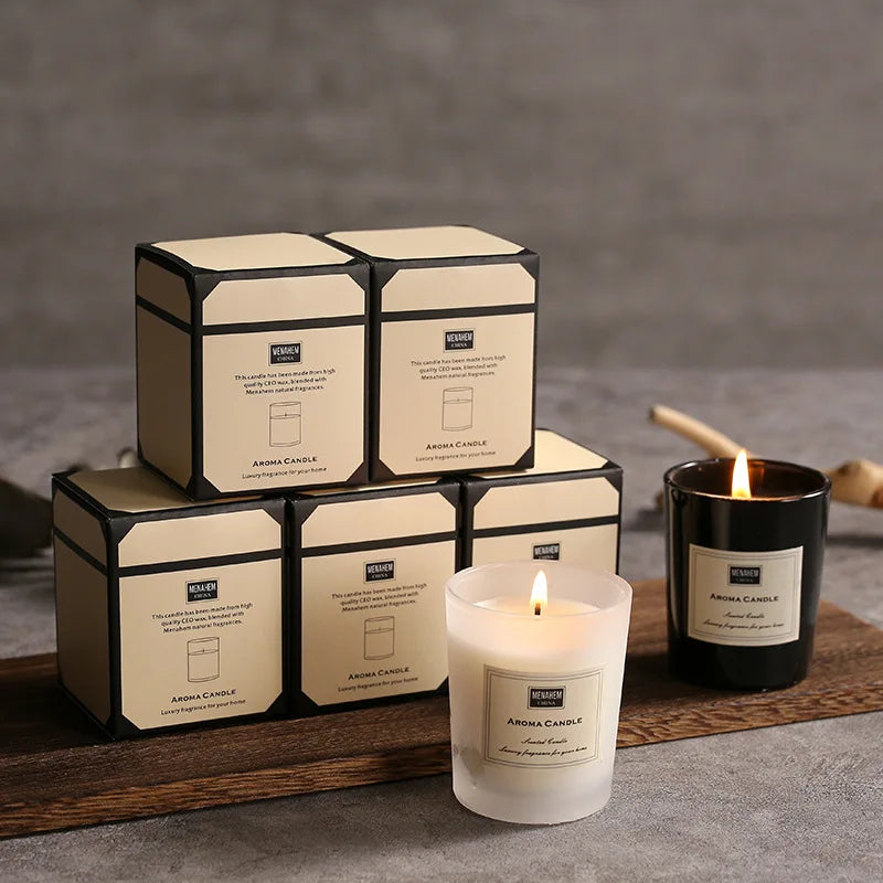 Smokeless Soybean Wax Glass Candle Holder for DIY Gift Box Home Decorations Glass Scented Candle