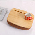 Bamboo Platform Lap Desk Portable Laptop Table Pillow Stand Laptop Tray Desk with Phone Holder Pillow Cushion on Bed & Sofa