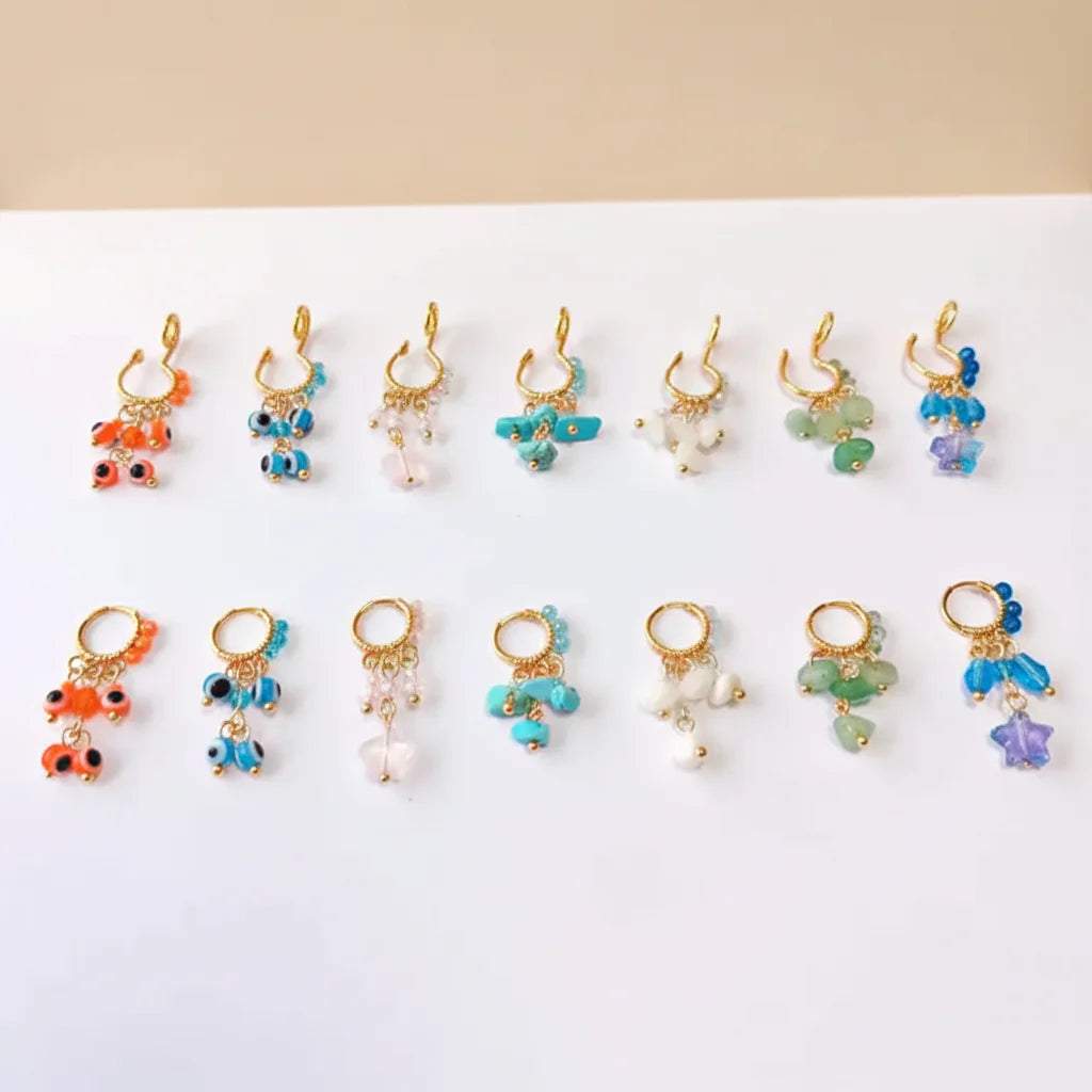 Gaby New Crystal Health Nose Piercing Stainless Steel Natural Stone Nose Rings with Nose Ring Bulk Wholesale Piercing Jewelry