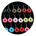 Women Resin Drop Donut Earring  Custom Made Handmade Cute Girls Gift Cookies Macaron Cake Food Donuts