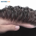 Stock Newtimeshair Natural Front Lace Hairline100% Human Hair Toupee Extension Men Hair Replacement Systems