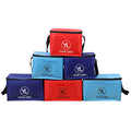 Custom Logo Collapsible Insulated 8 Can Cooler Bag Soft Sided Beverage Holder Front Pocket for Outdoor Event Giveaways
