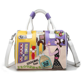 Women's Luxury New Boston Design Handbags Famous Brands Purses with Zipper Closure