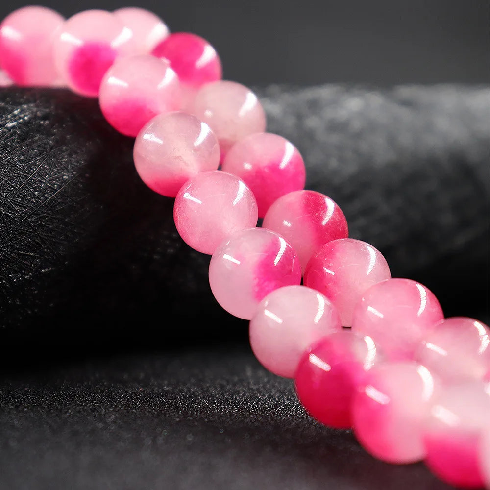 JC Crystal Wholesale Natural Stone Round Loose Beads Crystal Jade Double Colors 10mm Bracelet Beads Natural Stone