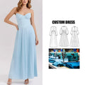 Brand Customization Solid Natural Woven Strapless One-Shoulder Pleats A-line Silhouette High-Waist Tube Top Maxi Dress