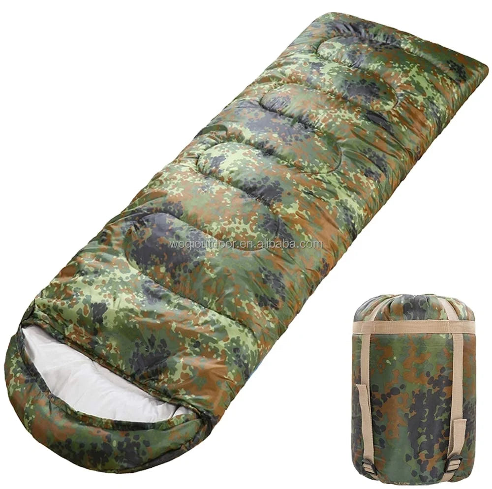 WOQI Waterproof Fabric Terylene Lightweight Winter Single for Hiking Envelope Sleeping Bag Outdoor Portable for Winter