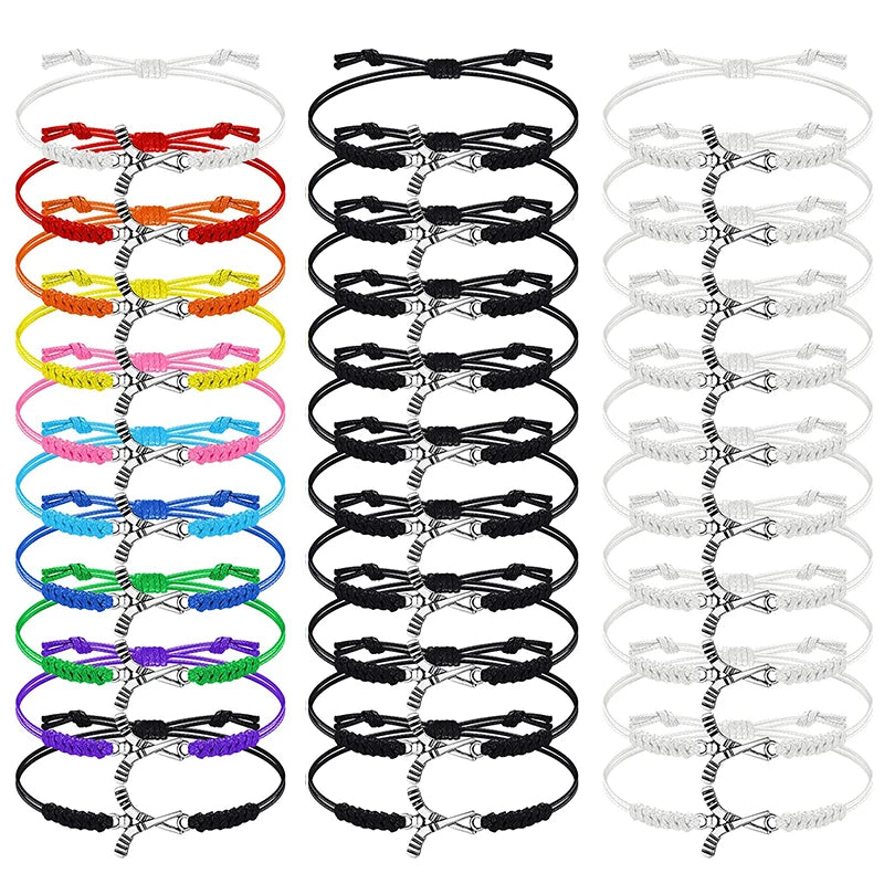 80 Colors Manufacturer Field Hockey Ice Hockey Charm Unisex Men Lady Waxed Cotton Rope Cord Gifts Bracelet for Women