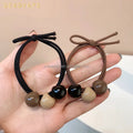 Wholesale Fashionable Simple Beads Hair Ties for Women Cute Elastic Hair Rope Girl Rubber Band Accessories